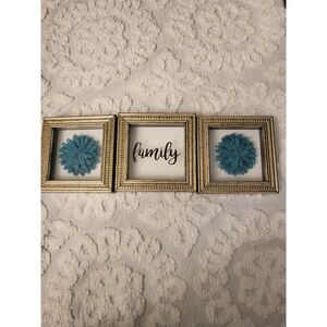 SET OF THREE SQUARE 5X5 FAMILY WALL ART‎ DECOR BEDROOM LIVING AREA HOME DECOR